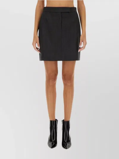 Max Mara High Waist Regular Fit Skirt With Pockets In Black