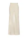 Max Mara Wide-leg High Waist Floor-length Trousers In Beige
