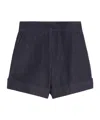 Max Mara Mxmcalca Tailored Shorts Belt Loops Pockets In Blue