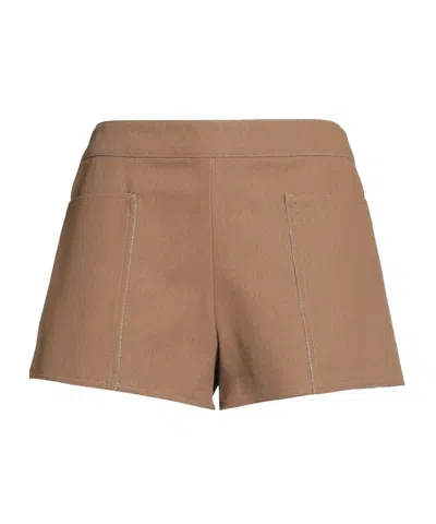Max Mara High Waist Shorts In Brown