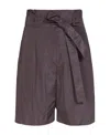Max Mara High Waist Shorts In Brown