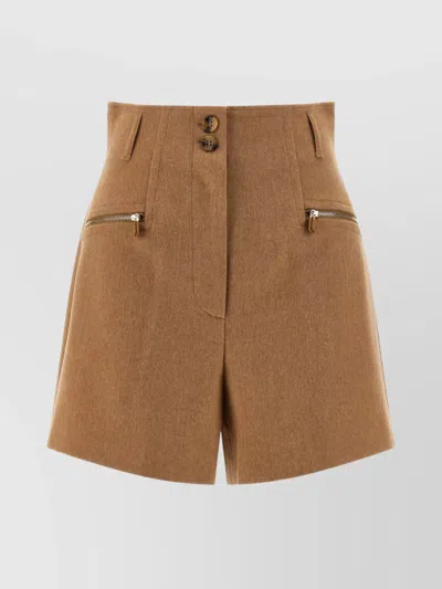 MAX MARA HIGH WAIST SHORTS ZIP POCKETS