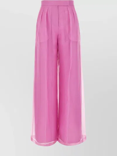 MAX MARA HIGH WAIST SILK ORGANZA PALAZZO TROUSERS