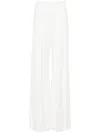 Max Mara Bridal Lampo Silk Chiffon Wide-leg Pants In White