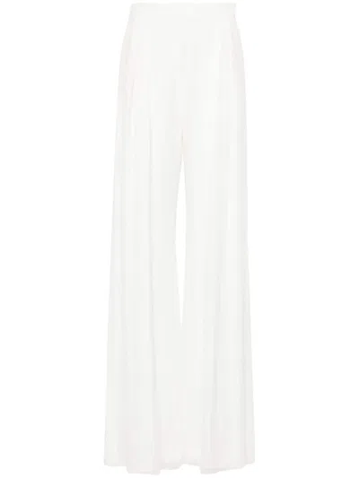 MAX MARA HIGH-WAIST SILK PALAZZO TROUSERS