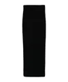 Max Mara Silk Maxi Skirt With Ribbed Texture In Black