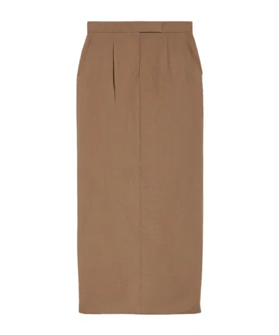 Max Mara High Waist Skirt In Brown