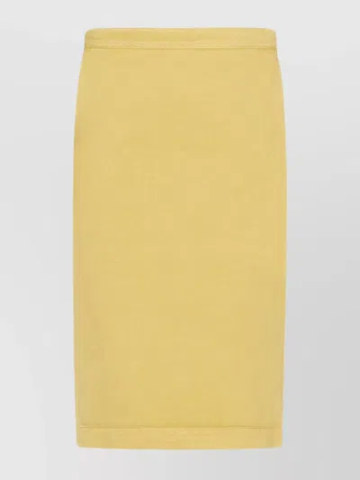 Max Mara High Waist Slant Pocket Skirt In Yellow