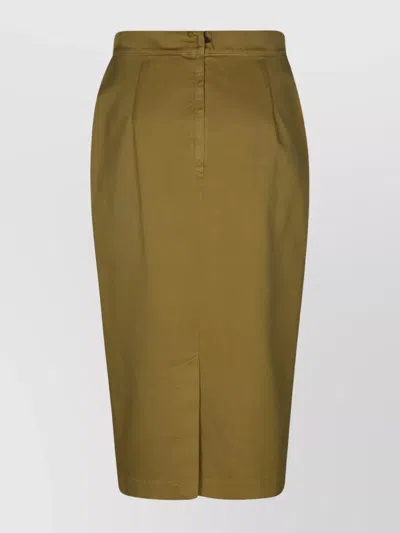 Max Mara High Waist Slit Skirt In Green