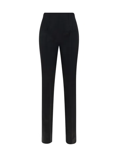 Max Mara High Waist Straight Leg Trousers In Black