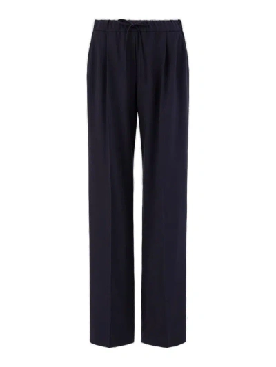 Max Mara High Waist Straight Leg Pants In Blue