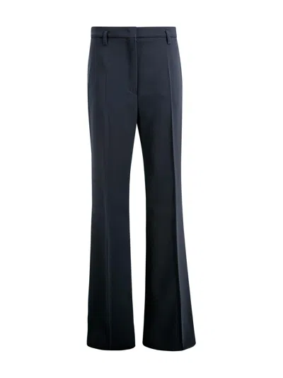 Max Mara High Waist Straight Leg Trousers In Blue