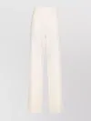 Max Mara High Waist Straight Leg Trousers With Pockets In Neutral