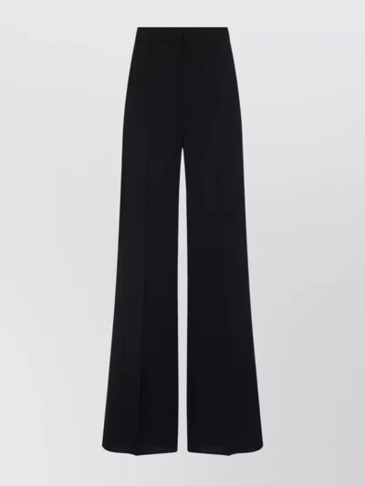 Max Mara High Waist Straight Leg Wool Pants In Black