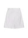 Max Mara High-waist Tailored Shorts With Pleated Front In White