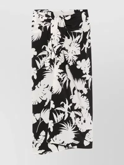 MAX MARA HIGH WAIST TROPICAL PRINT WRAP SKIRT