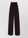 Max Mara High Waist Velvet Wide Leg Trousers In Black