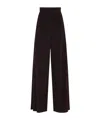 Max Mara High Waist Velvet Wide Leg Trousers In Black