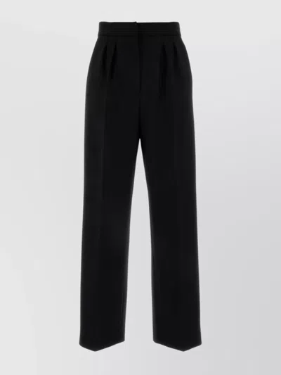 Max Mara Msedivo Trousers In Shiny Light Satin In Black