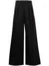 Max Mara High-waist Wide-leg Pleated Trousers In Black