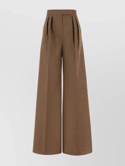 MAX MARA HIGH WAIST WIDE LEG PLEATED TROUSERS