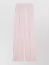 Max Mara High Waist Wide Leg Pleated Trousers In Pink