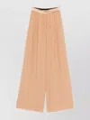 Max Mara High Waist Wide Leg Satin Trousers In Brown