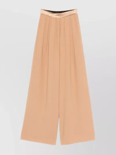 MAX MARA HIGH WAIST WIDE LEG SATIN TROUSERS