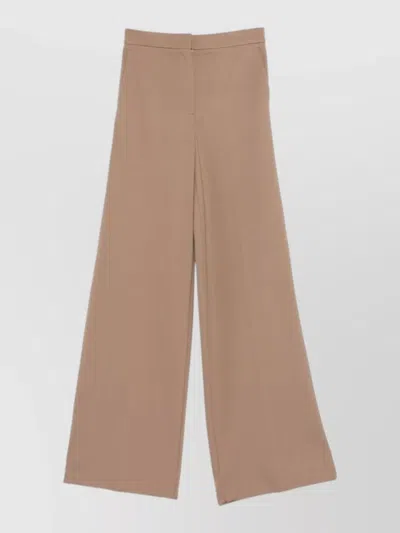 Max Mara High Waist Wide Leg Silk Nylon Trousers In Multi