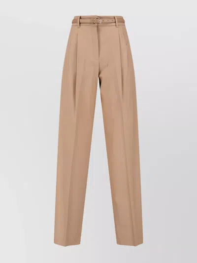 MAX MARA HIGH WAIST WIDE LEG TROUSERS WITH BELT
