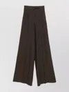 Max Mara Wide-leg Pants With High Waist And Flowing Silhouette In Brown