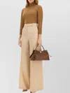 Max Mara High Waist Wide Leg Trousers With Pockets In Brown