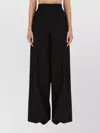 Max Mara High Waist Wide Leg Trousers With Pockets In Black