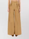 Max Mara High Waist Wide Leg Trousers With Pockets In Brown