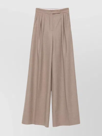 MAX MARA HIGH WAIST WIDE LEG TROUSERS WITH POCKETS