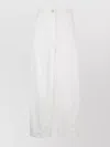 Max Mara High Waist Wide Leg Trousers With Pockets In White