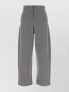 Max Mara High Waist Wide Leg Trousers With Seam Detail In Gray