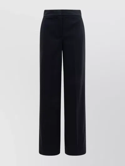 Max Mara High Waist Wide-leg Trousers With Side Pockets In Blue