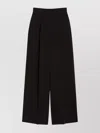 Max Mara High Waist Wide-leg Trousers With Side Pockets In Black