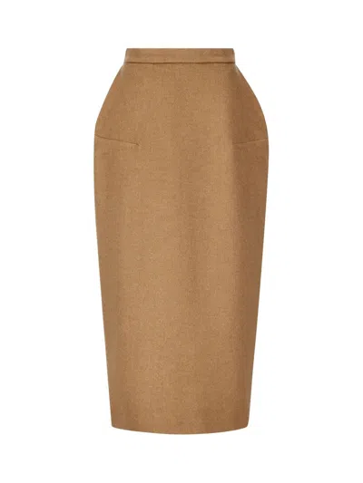 MAX MARA HIGH WAIST ZIP DETAILED SKIRT