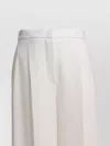 Max Mara High Waistband Pleated Wide Leg Trousers In White