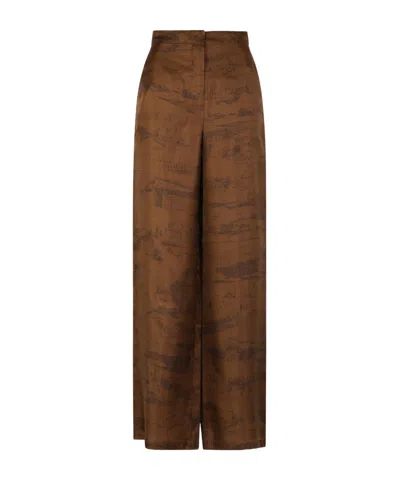 Max Mara High-waisted Casual Pants In Brown