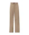 Max Mara Fiesta Silk Flared Trousers In Nude