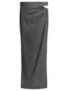 Max Mara High-waisted Cut-out Skirt With Asymmetrical Slit In Gray