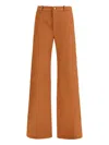 Chloé Chloe Women Pantalone Dalla Gamba Ampia In Cotone Mattone In Brown
