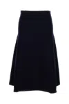 Max Mara High-waisted Flared Skirt With Smooth Finish In Blue