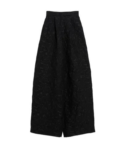 Max Mara High-waisted Jacquard Trousers In Black
