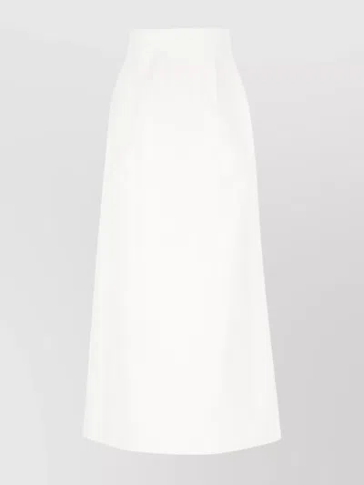 Max Mara Wide White Gabardine Skirt