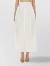 Max Mara High Waisted Pleated Long Skirt In White