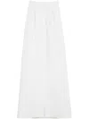 Max Mara High-waisted Pleated Maxi Skirt With Subtle Back Slit In White
